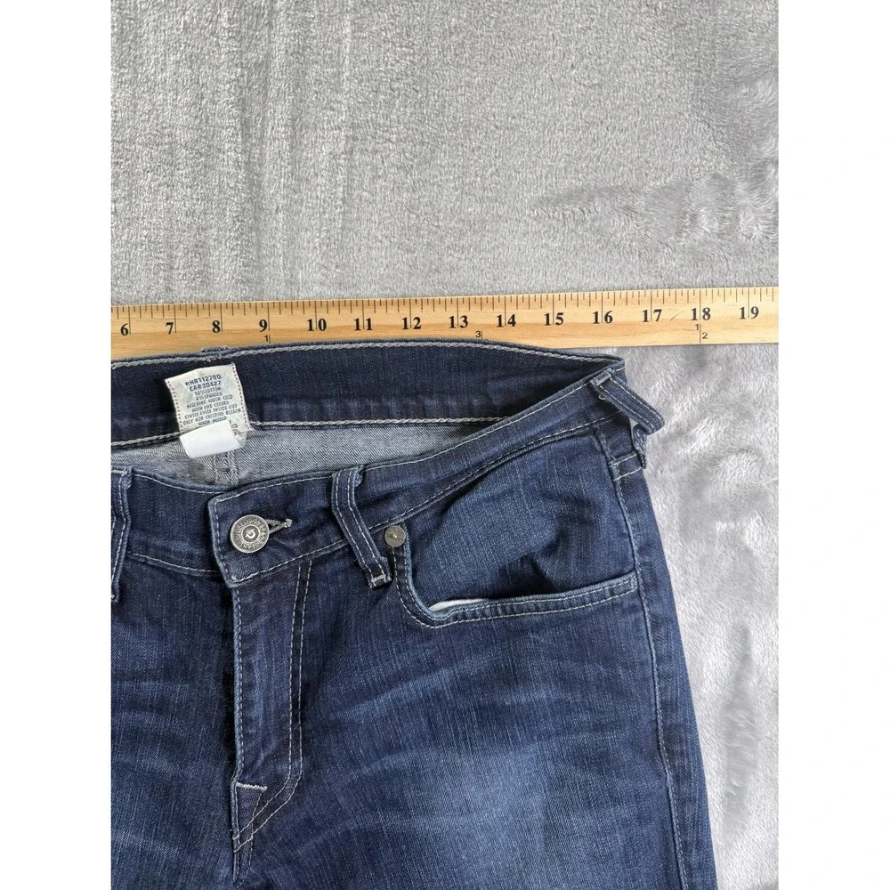 True Religion Danny Men's Jeans 34x31 Bootcut Blue Contrast Stitch CA30427 USA